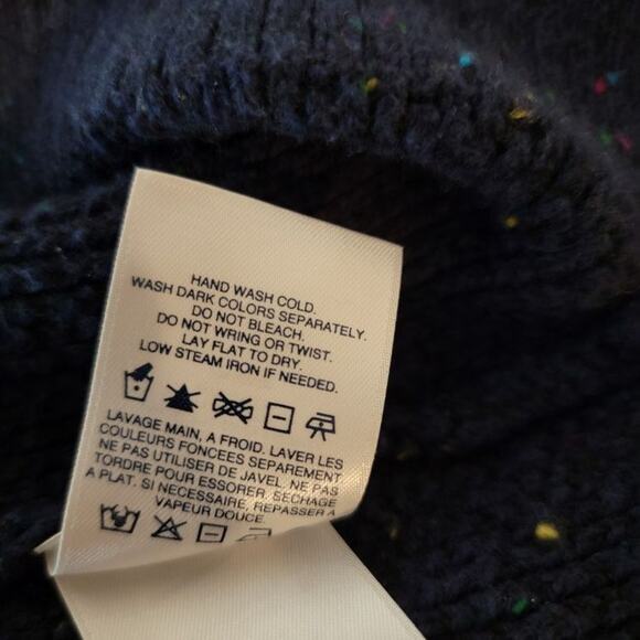 Lands' End Women's Blue Quarter Zip Mock Neck Sweater Sz M - Picture 9 of 9